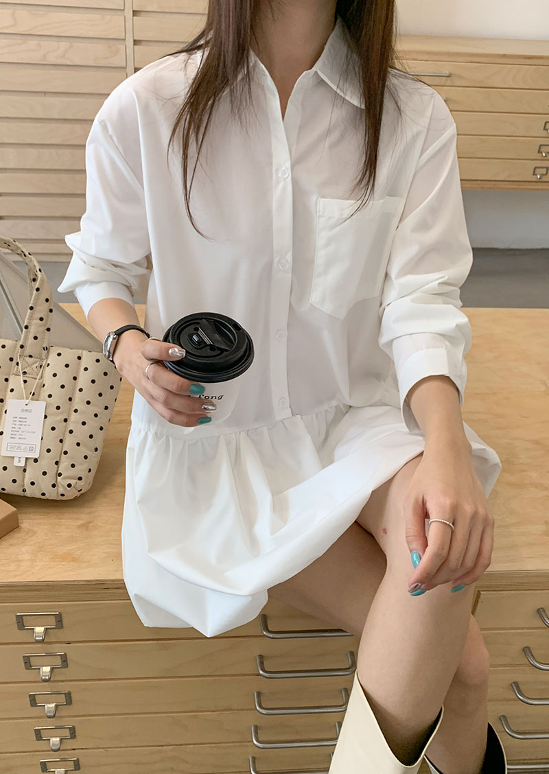 澎澎感襯衫洋裝